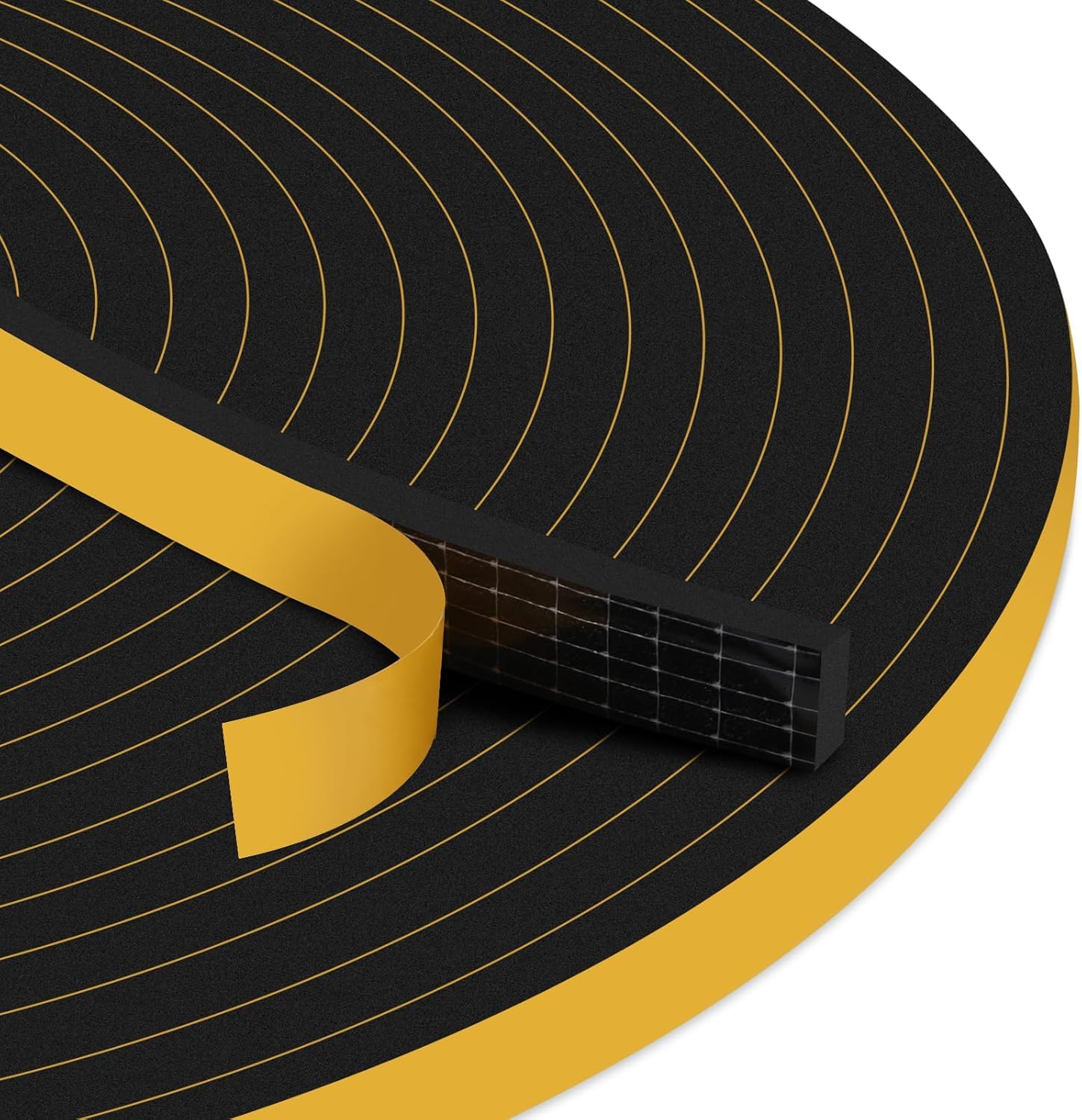 Ninsula 2PCS 33Ft Door Weather Stripping, (1/2in x 1/4in), Total 66FT Strong Adhesive, Sound Proof, Door Insulation, Weatherproof Foam Tape for Doors,