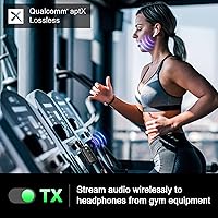 Vista 5 de Adaptador transmisor Bluetooth 5.4 de alta calidad, compatible con 2 AirPods/auriculares 2 en 1 transmisor Bluetooth receptor con aptX baja