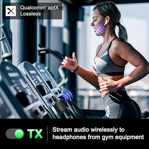 Miniatura 5 de Adaptador transmisor Bluetooth 5.4 para avión, compatible con 2 AirPodsauriculares, receptor transmisor Bluetooth 2 en 1 con aptX de baja latencia,