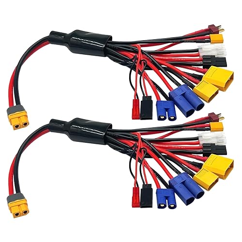 2Packs RC Lipo Battery Charger Adapter Connector Splitter Wire 10