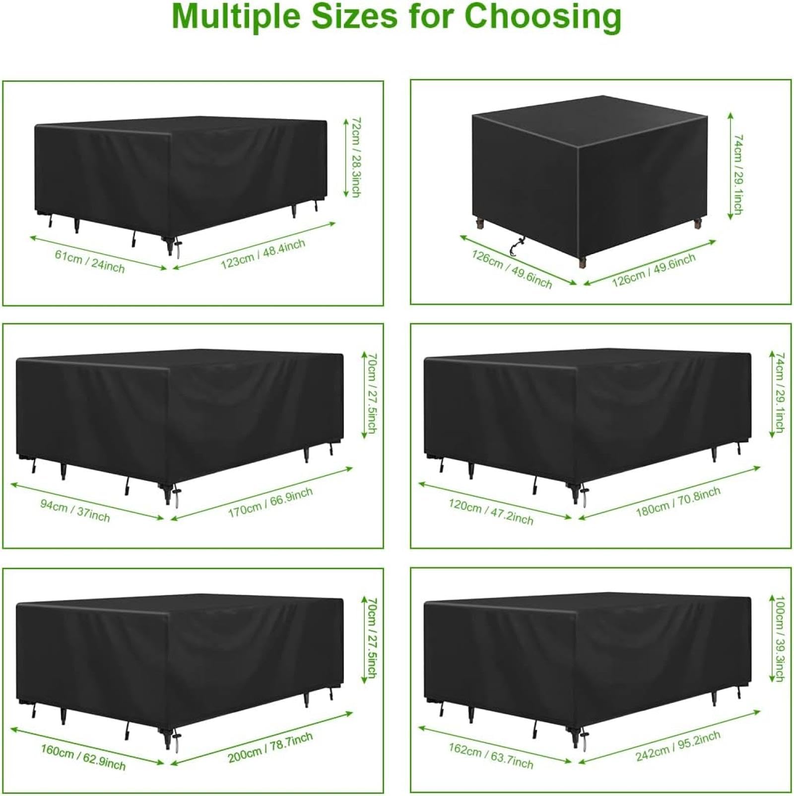 Schutzhülle Abdeckhaube Garten Gartenmöbel 240x240x90cm Polyesterfasern Schutzhülle für Gartentisch Abdeckung, Schwerlast Abdeckplane für Gartentische Sitzgruppe