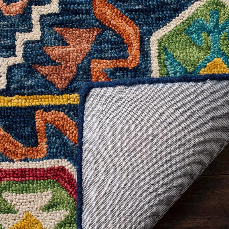 Image of Embossed Handmade GH Wool Thick Geometrical Carpet is a Stylish and Practical Addition to Any Living Room 5X8