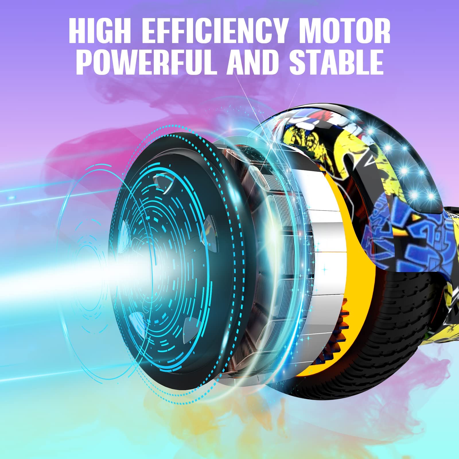 GeekMe Hoverboards Hoverboards für Kinder, 16,5 cm, mit Bluetooth-Lautsprecher, schöne LED-Lichter, Geschenk für Kinder und Jugendliche