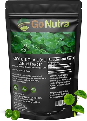 Gotu Kola 101 Extracto en polvo (8 oz), Centella Asiatica Sin gluten y sin OMG Suplemento a base de hierbas ayurvédico