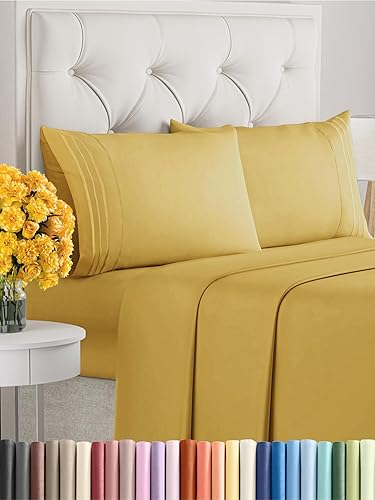 Vista 1348 de Juego de sábanas de 4 piezas tamaño king, extrasuaves, transpirables y refrescantes con esquinas profundas, sábanas de fácil ajuste y sin arrugas