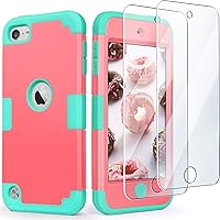 Vista 16 de IDweel Funda rígida para iPod Touch con 2 protectores de pantalla, 3 en 1, funda rígida de policarbonato + silicona a prueba de golpes para niños