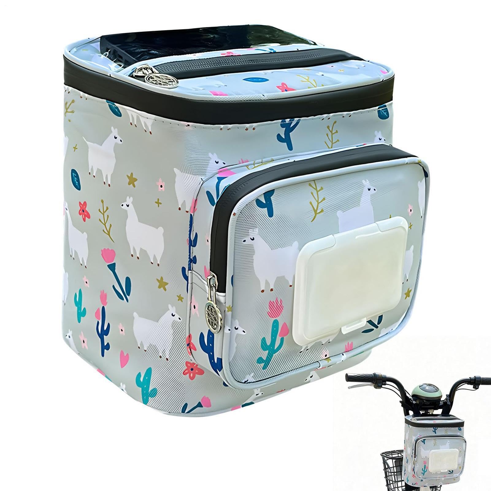 Kids Bike Basket, Waterproof Bicycle Basket Front Handlebar, Bicycle Handlebar Bag Organizer, Cute Fabric Children's Bike Baskets, Fit Most Kids Bikes Tricycles Scooters For Girls & Boys