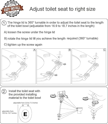 Miniatura 8 de SANILO Asiento de inodoro de madera con cierre suave alargado  Asiento de madera moldeada decorativo, silencioso y de cierre lento  Con fuertes