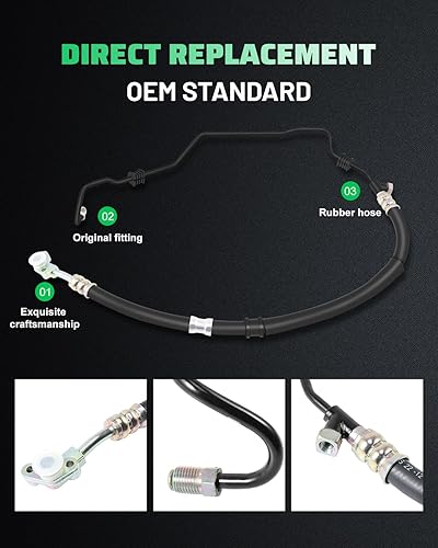 Miniatura 2 de SCITOO Manguera de presión de manguera de dirección para Honda Odyssey V6 3.5L 1999 2000 2001 2002 2003 2004 Reemplazar #53713-S0X-A02