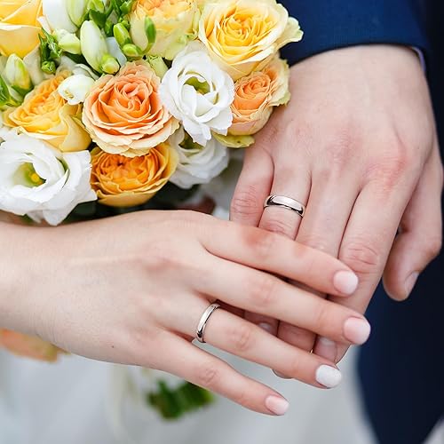 Miniatura 4 de King Will Anillo de carburo de tungsteno plateado de 0.079 in, 0.157 in, 0.236 in, 0.276 in y 0.315 in, anillo de boda básico para hombres y