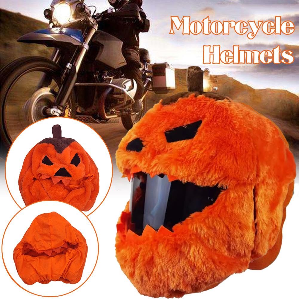 Housse De Casque Moto Halloween Citrouille - En Polaire Et PVC élastique - Taille Unique, Augmente La Visibilité - Pour Fête, Déguisement