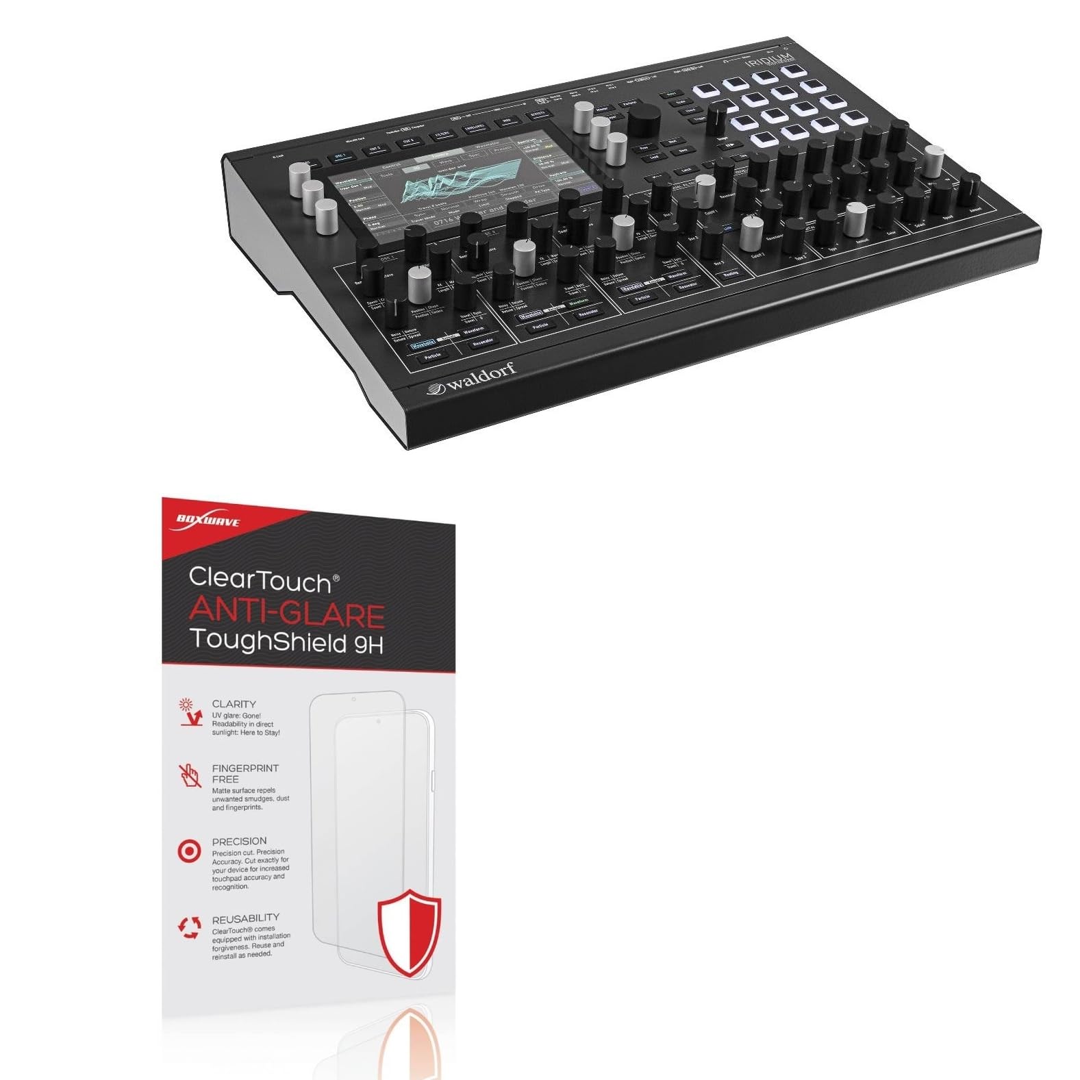 BoxWave Screen Protector Compatible with Waldorf Iridium - ClearTouch Anti-Glare ToughShield 9H (2-Pack), Anti-Glare 9H Tough Flexible Film Screen