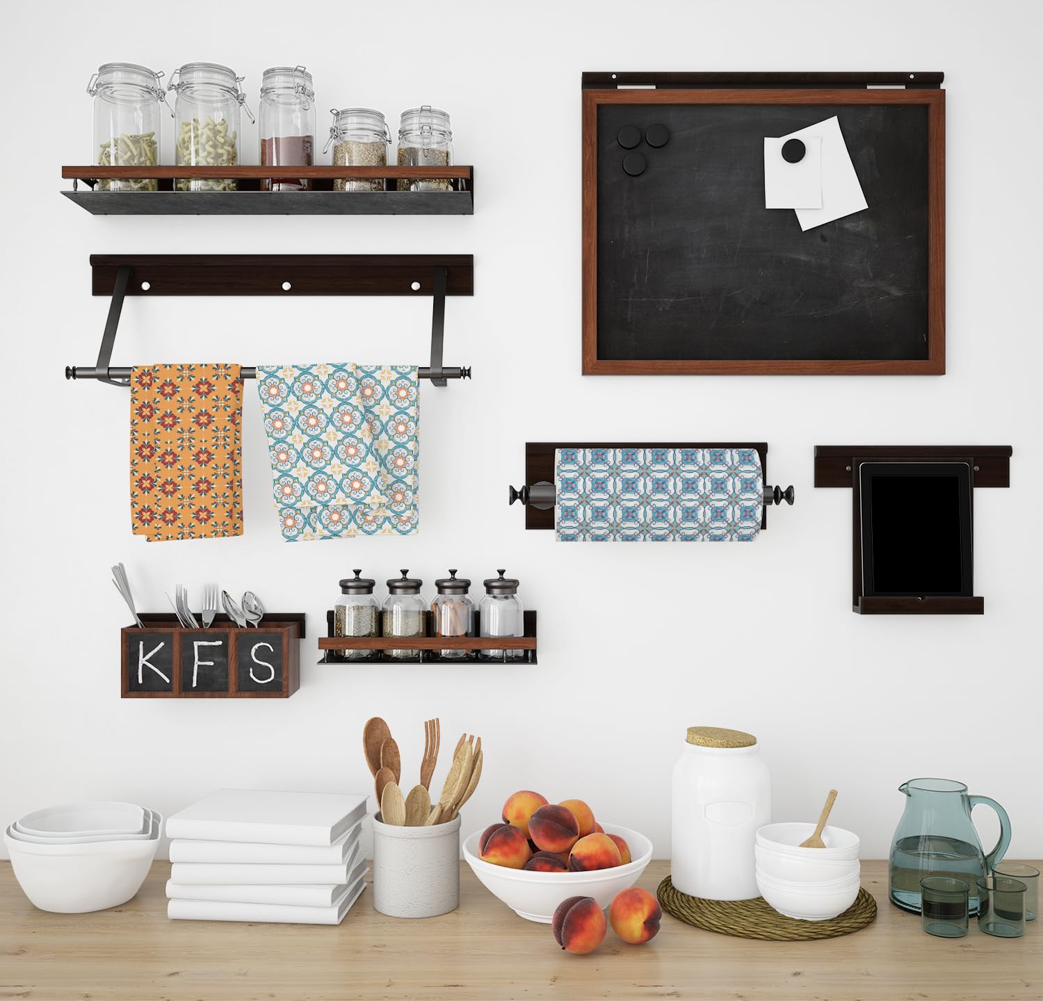 ROGITU 25 Pack Reusable Paper Towels, Paperless Towels Roll Washable Cotton Cloth for Kitchen Towels Zero Waste Products Alternative Paper Towels Alternative (Vintage)