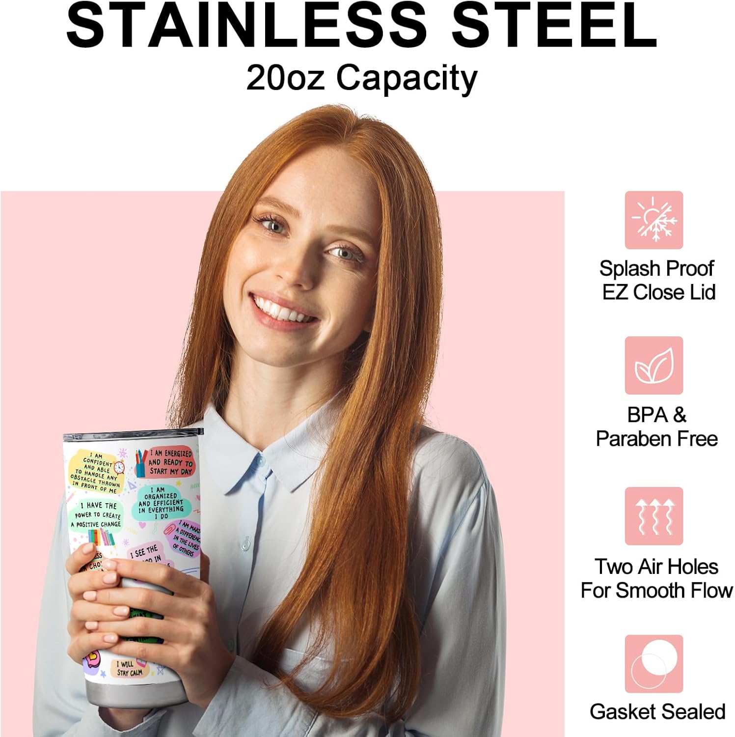 Secretary Gifts, School Secretary Day Gift Ideal, Appreciation Gifts for Women, Stainless Steel Insulated Coffee Mug Tumbler with Lid 20oz - Image 2