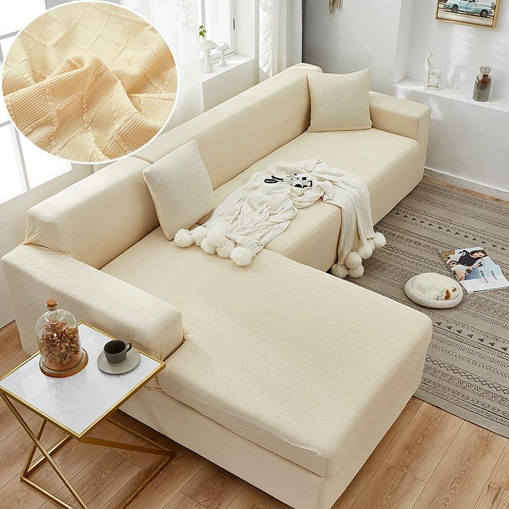 Housse canapé d'angle extensible jaune pour sublimer votre salon en toutes saisons