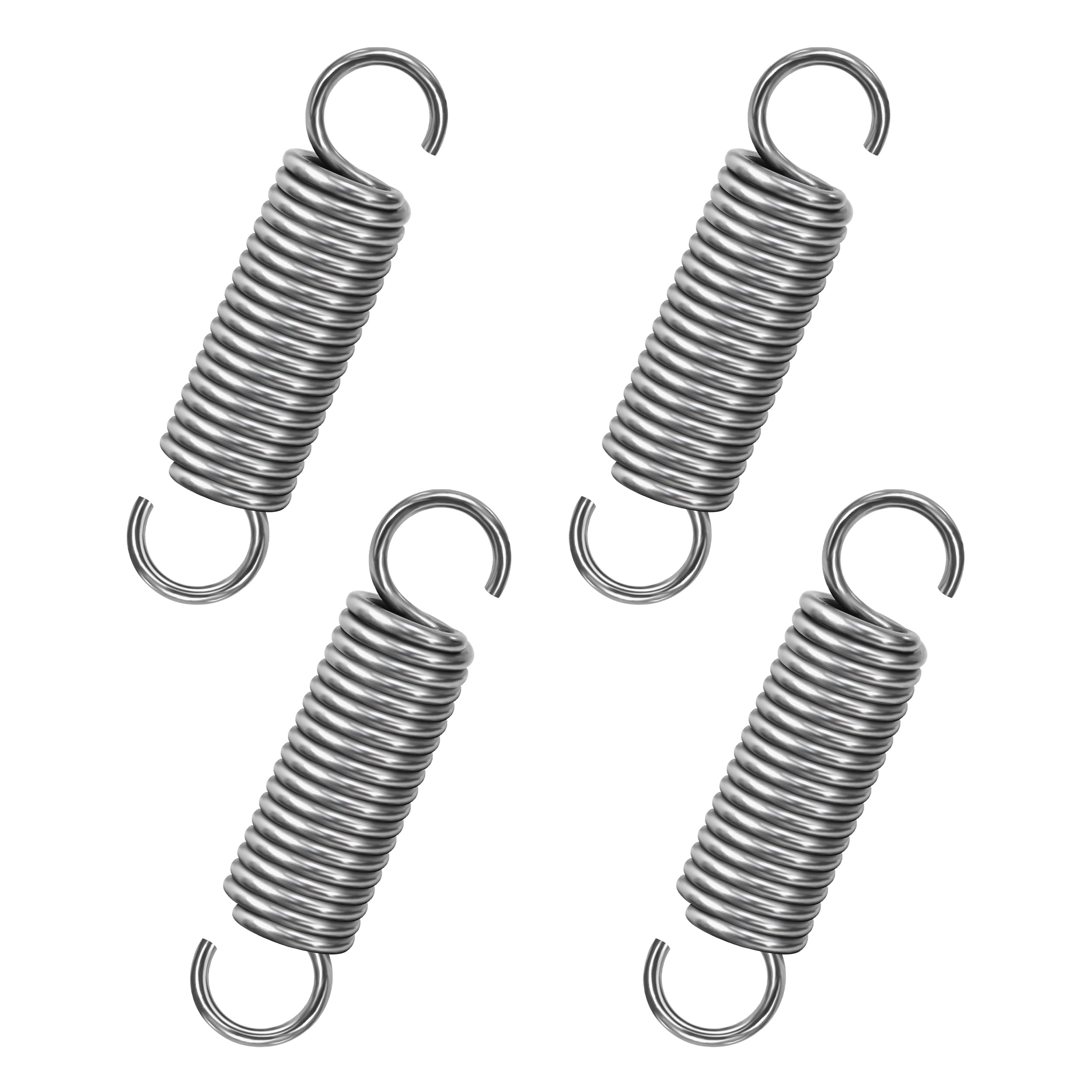 Sprężyny naciągowe z hakiem stal szlachetna sprężyna naciągowa 50 mm średnica zewnętrzna 12 mm średnica drutu 1,6 mm maksymalna siła ciągnąca 6,4 kg 1,6 x 12 x 50 mm 4 sztuki