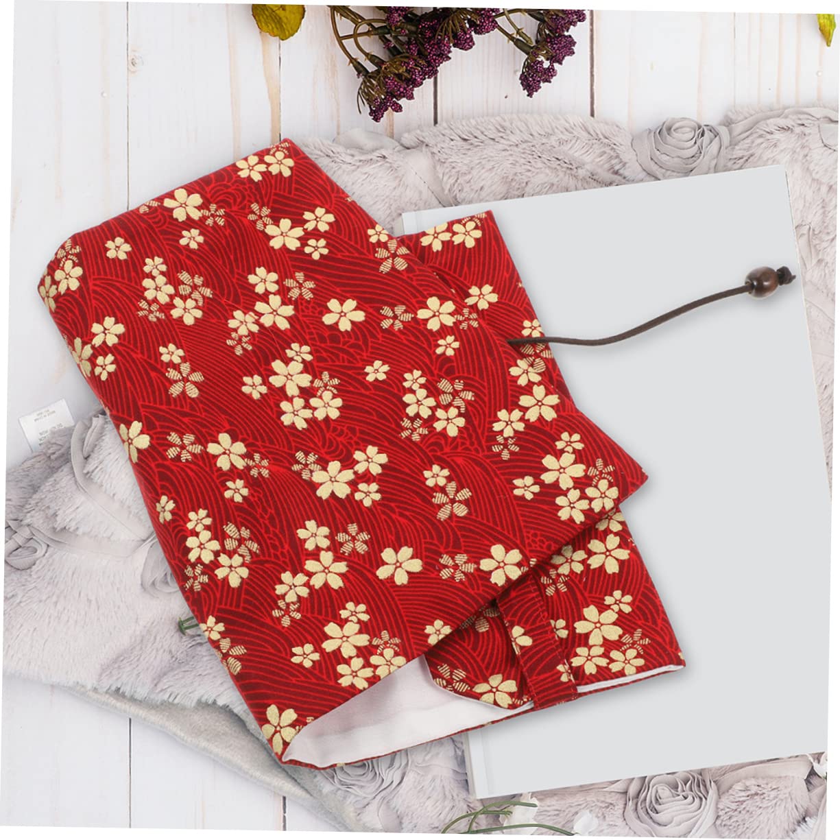 Lurrose 4 Pièces couverture de livre décor de livre en tissu manche de veste de livre pochette de manuels book sleeve bookcase protège-livre fait main pochette de livre décorative rouge