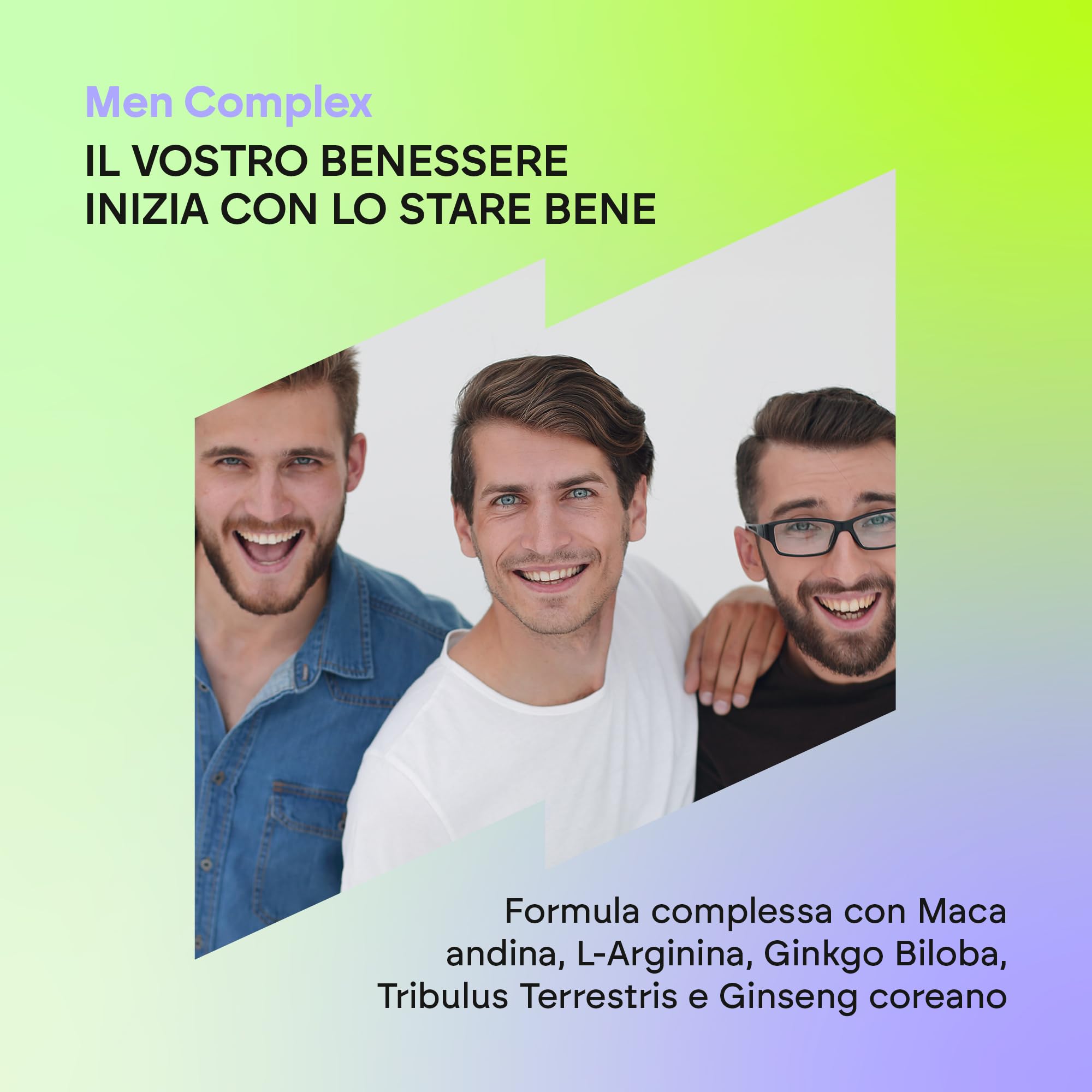 Vitamine TESTO Uomo - Potenza 4:1 Maca 500mg - Ginseng + Ginkgo Biloba + Tribulus Terrestris, L'Arginina - Men Complex 90 Capsule Nutralie