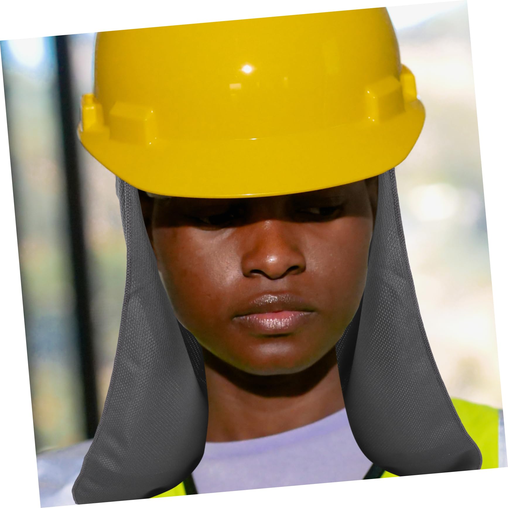 SHINEOFI Sonnenhut BAU Von Schutzhelmen Schutzhelm Sonnenschutz Schweiß Uv Kühlung Halsschutz Für Schutzhelme Sonnenschutz Für Schutzhelm Stoff Dunkelgrau