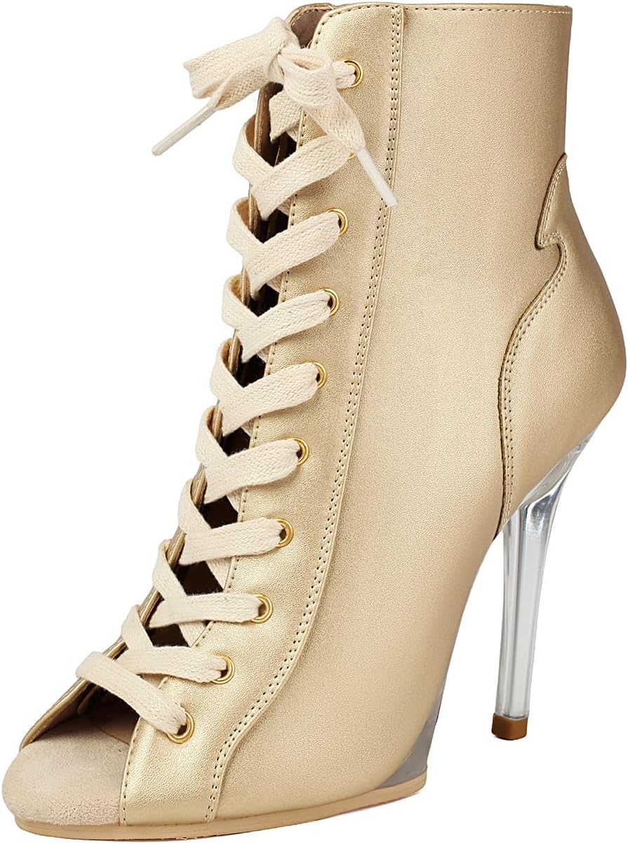 Peep Toe Boots for Women High Heel Dance Shoes Latin Jazz