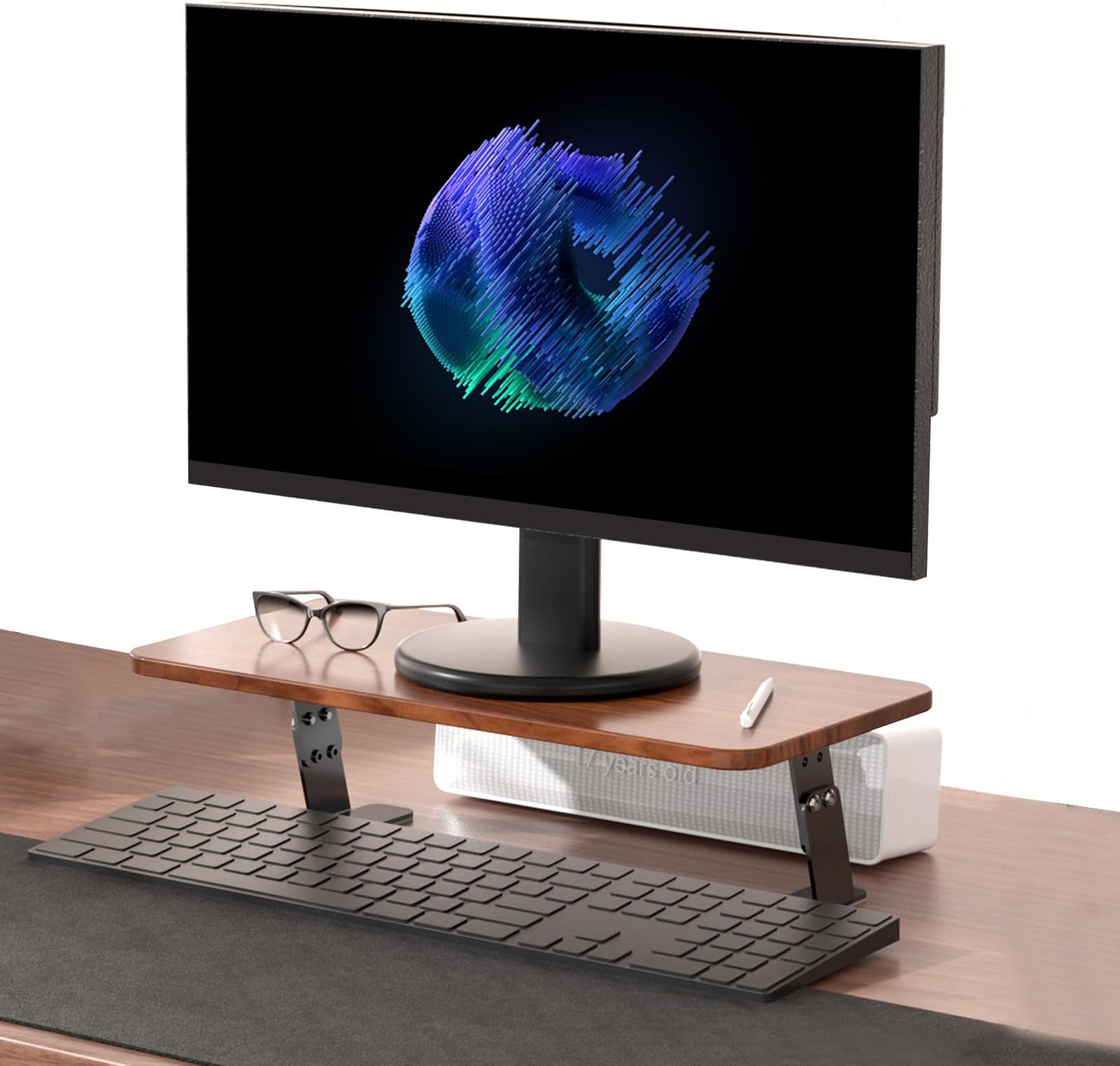 Amazon.com: SYDWORKSHOP Expandable Dual Monitor Stand for Desk, Wood ...