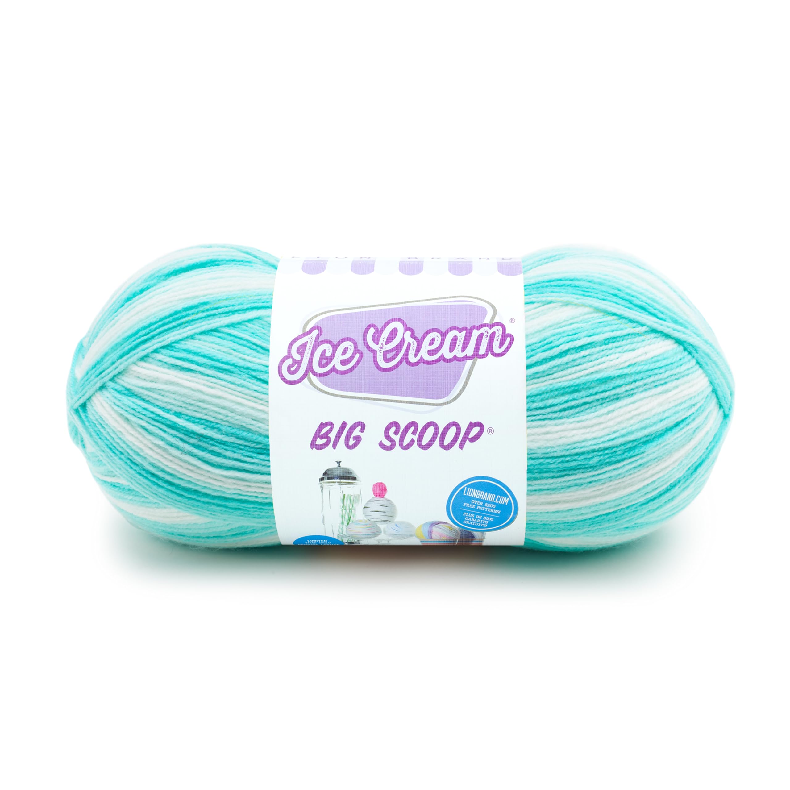 Lion Brand Yarn Company 922-208 Ice Cream Big Scoop Yarn, Mint,27.94 x 12.7 x 12.7 cm