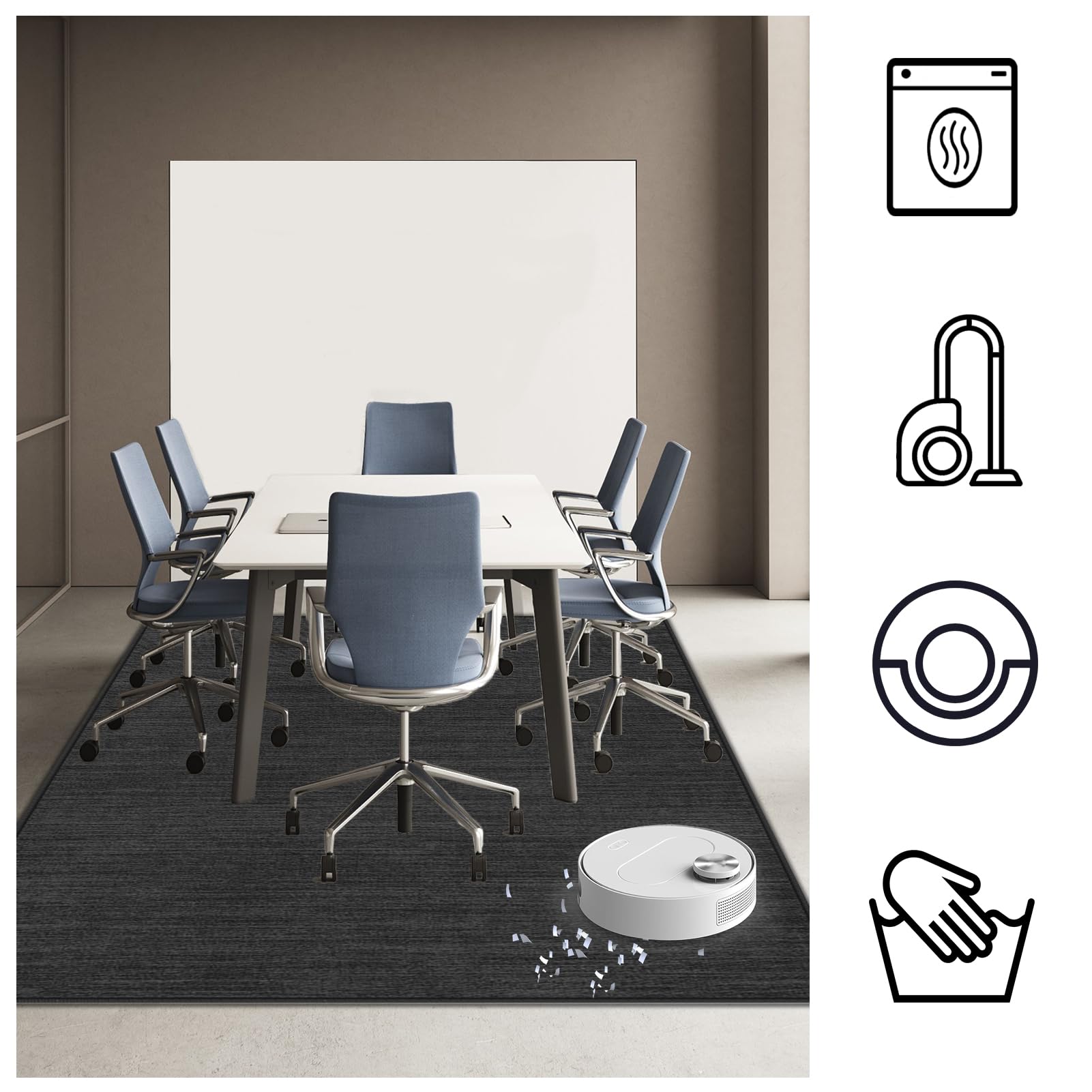 Tappeto Salvapavimento Antiscivolo Sedia Ufficio 110 x 150 cm | Tappetino Sedia Gaming Protettivo per Pavimenti Duri Tappeto per Sedia con Ruote