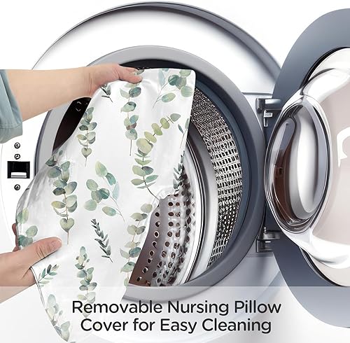 Miniatura 6 de Little Grape Land - Almohada de lactancia mejorada, lactancia materna y biberón durante 0 a 17 meses, funda suave lavable a máquina con relleno