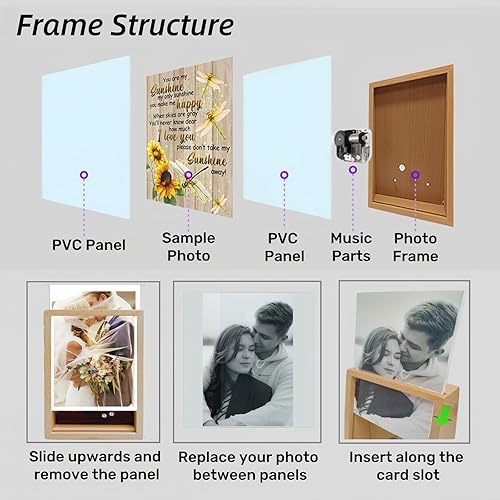 Miniatura 4 de Thougthings You Are My Sunshine - Caja de música, marco de fotos de mesa, regalos para mamá, esposa, niñas en el día de la madre, día de San