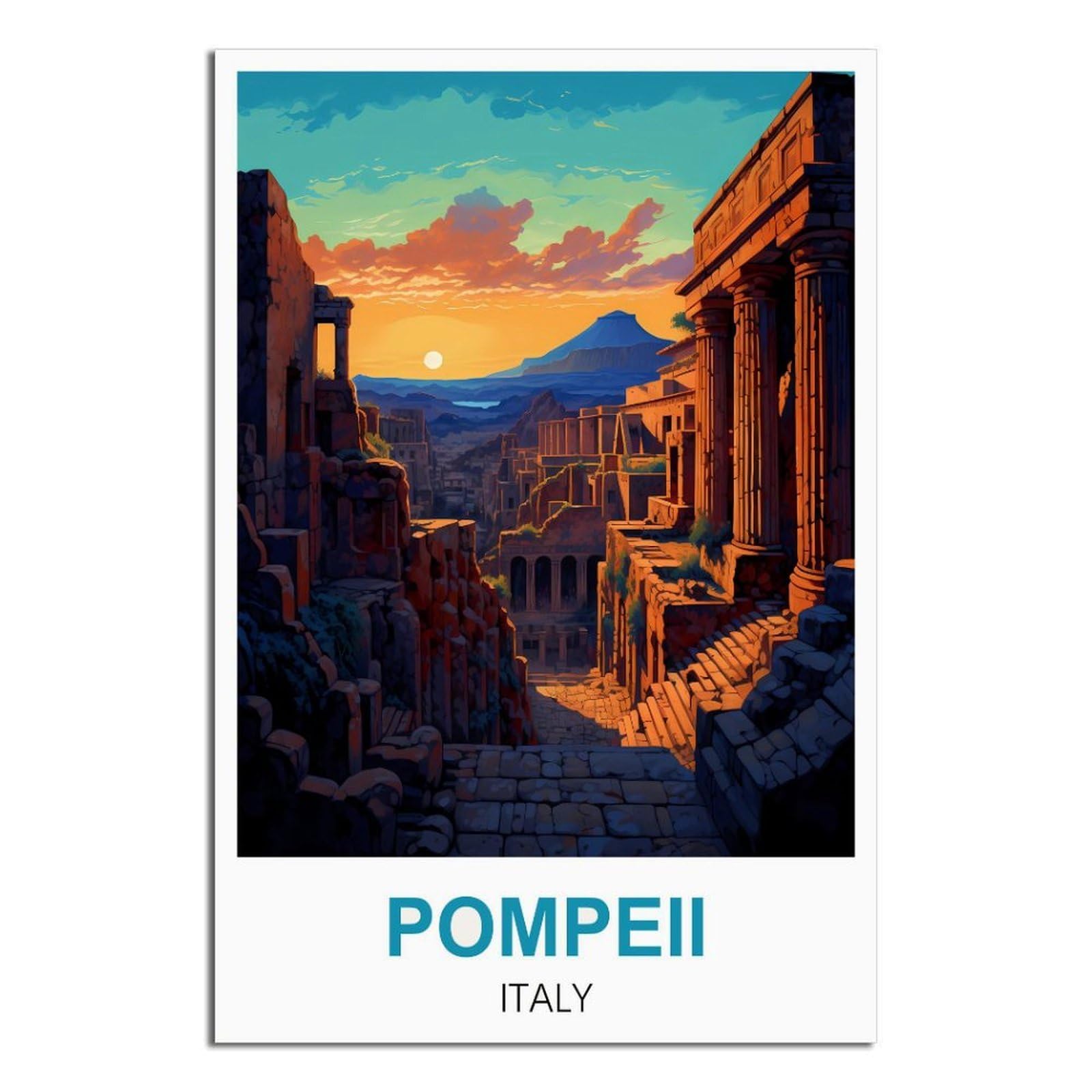EZMLFA 5D Diamond Painting Kits,Pompeii Italy Diamond Art Kits Adults, Create Your Own Diamond Painting Full Drill Gifts for Home Decor 40x40cm