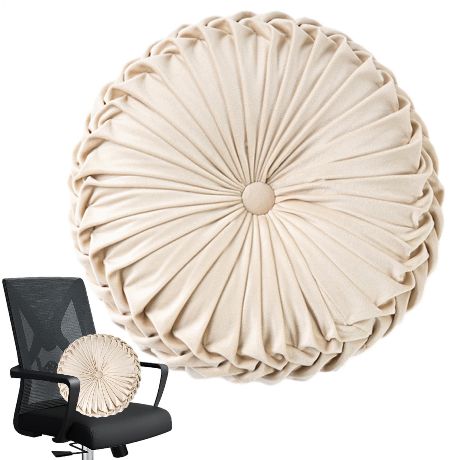 Coussin de sol rond en velours plissé pour tatami canapé et lit