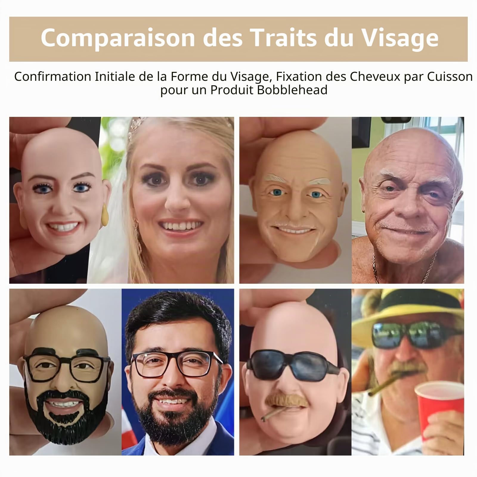 Basé sur votre photo personnalisée Bobbleheads, statue entièrement personnalisée, figurine unique faite à la main, cadeaux personnalisés pour Noël et anniversaire