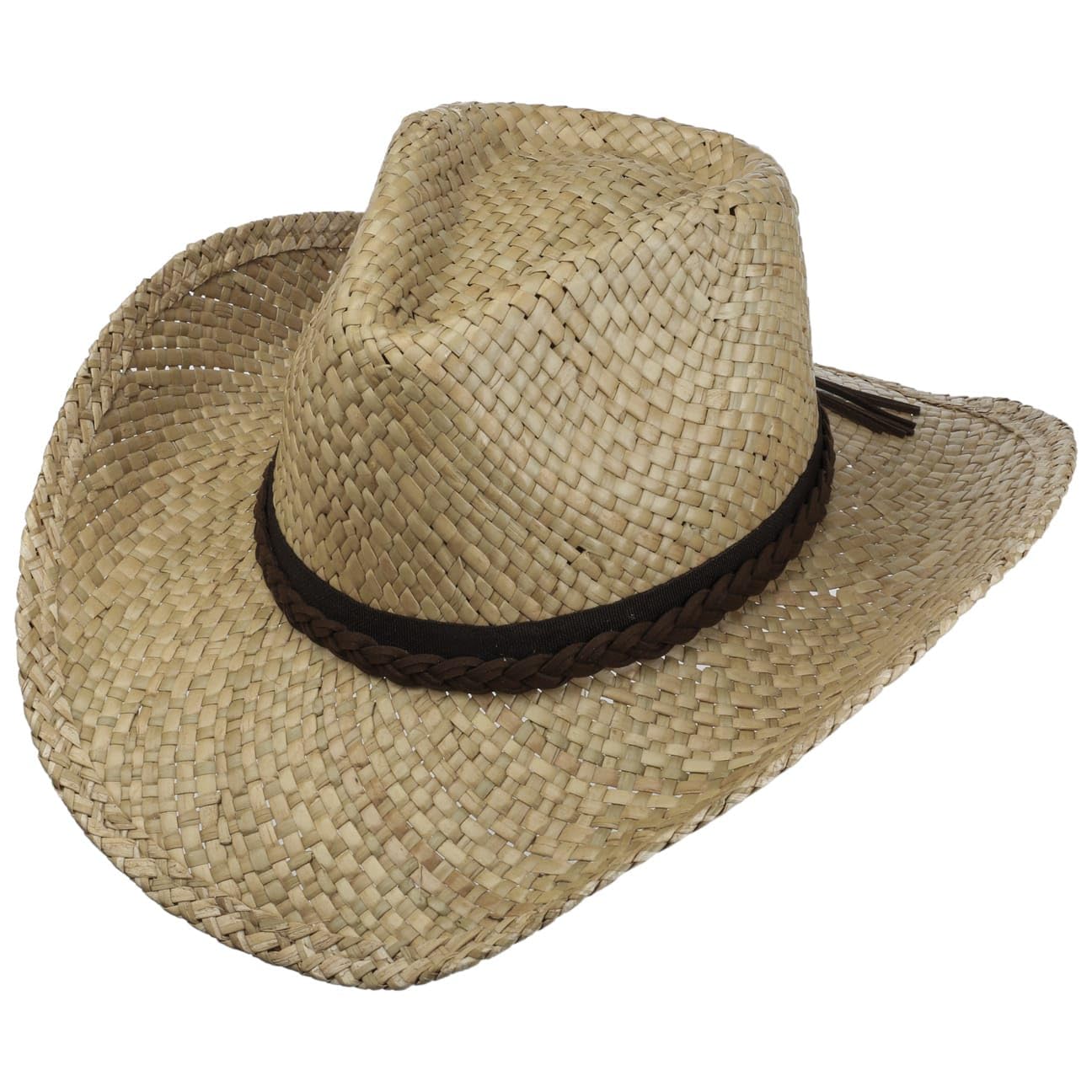 LIPODO Palmhurst Cappello da Cowboy Western Paglia Fascia in Similpelle Unisex Primavera Estate
