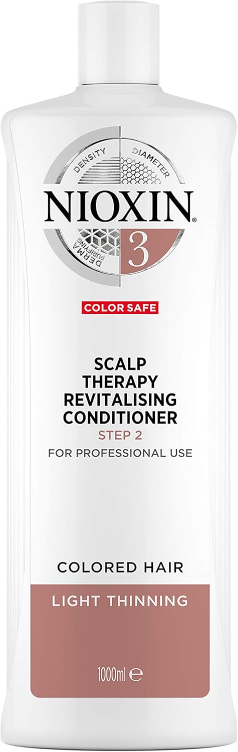 Nioxin Sistemas 1/2/3/4/5 y 6 Paso 2, Acondicionador Scalp Therapy Revitalising, Elige Tu Tipo de Cabello, Sistema 3, para Cabello Teñido Ligeramente Debilitado, 1000 ml