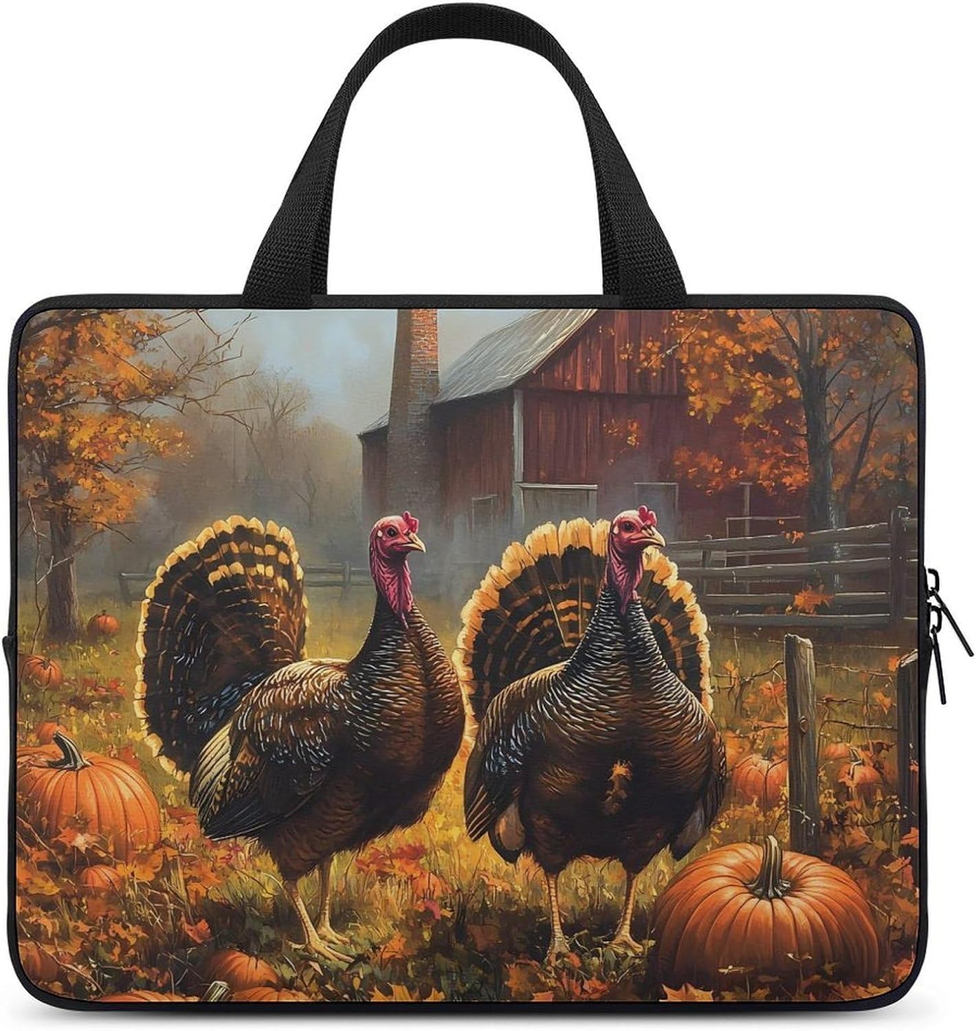 Thanksgiving Turkey Laptop Bag Lightweight Computer Bag Carrying Case for Work Business