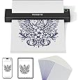 Wireless Tattoo Transfer Printer, Stencil Machine with 10pcs Transfer Paper, Portable Rechargeable Tattoo Thermal Copier, Compatible for iOS ＆ Android Phone,Laptop & iPad (Storage Box Set)