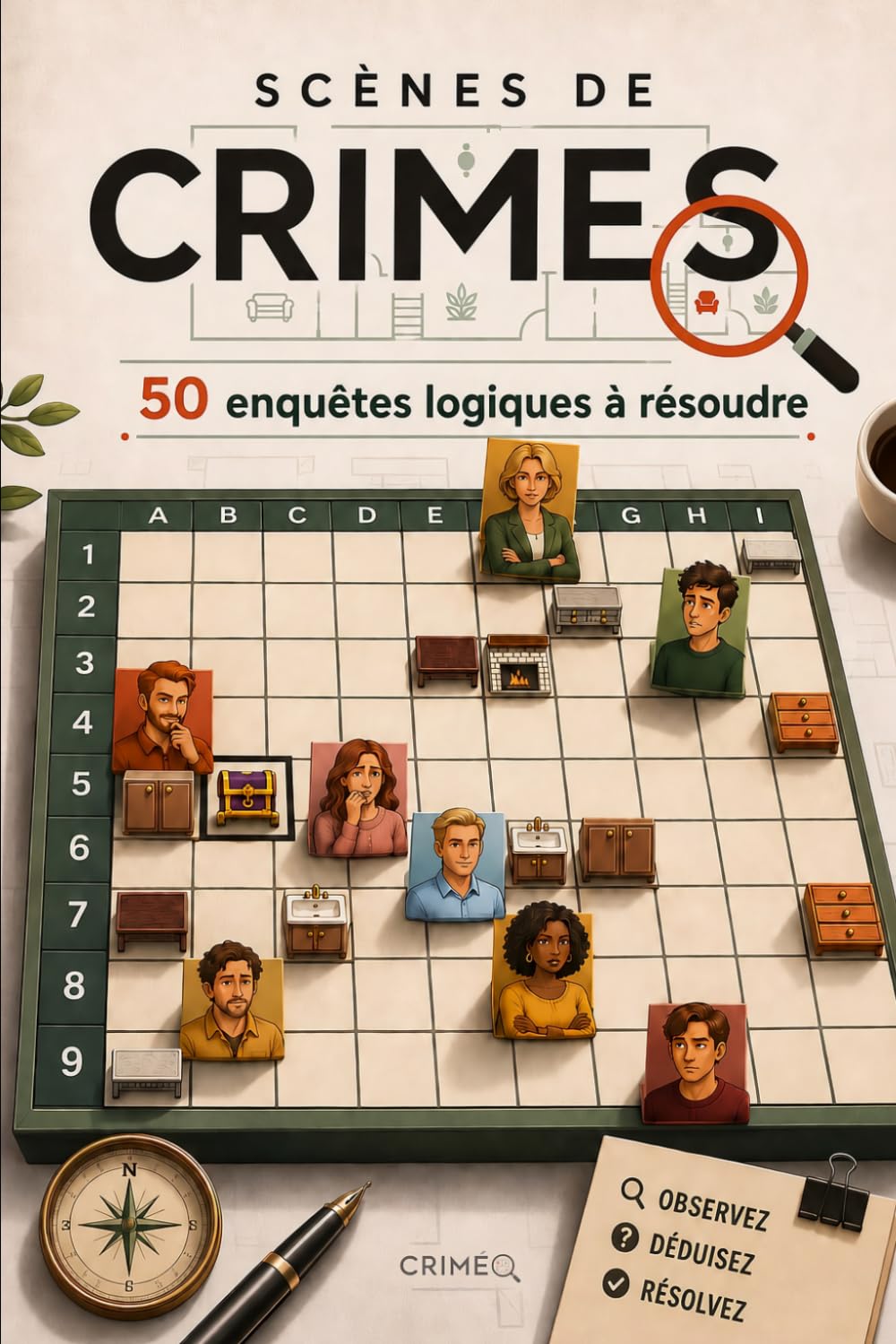Criméo - Scènes de Crimes - Sudoku murder: Livre Énigme Adulte - 50 enquêtes logiques à résoudre – Le cadeau idéal pour amateurs de casse tête