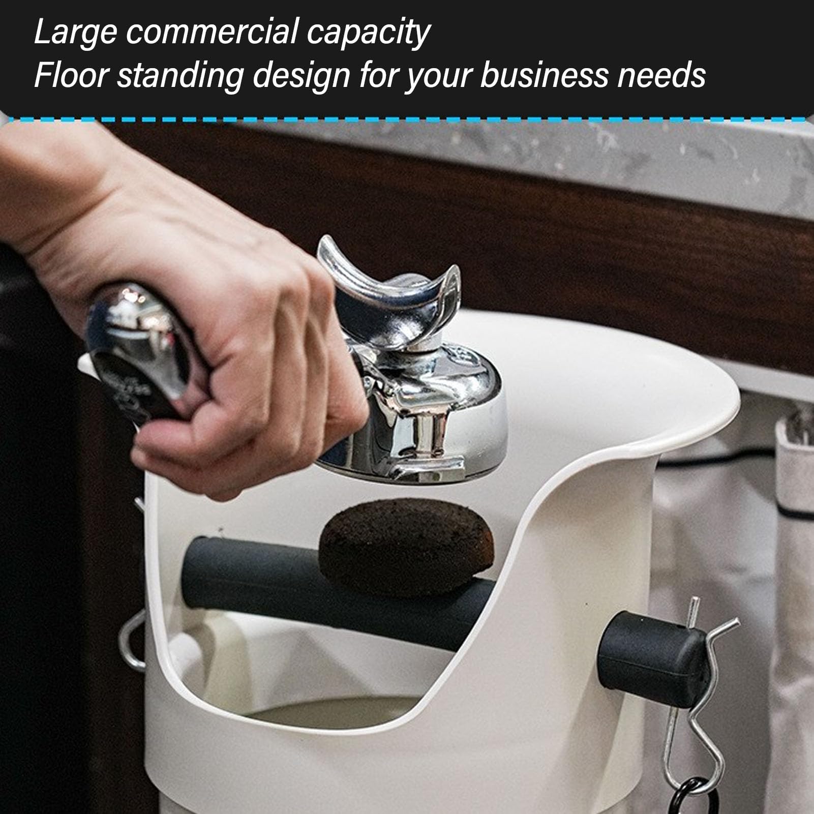 Battitoio per caffè, Battitoio per caffè Espresso Verticale da Pavimento Commerciale Contenitore per Fondi di caffè Salvaspazio di Grande capacità Contenitore per Rifiuti per