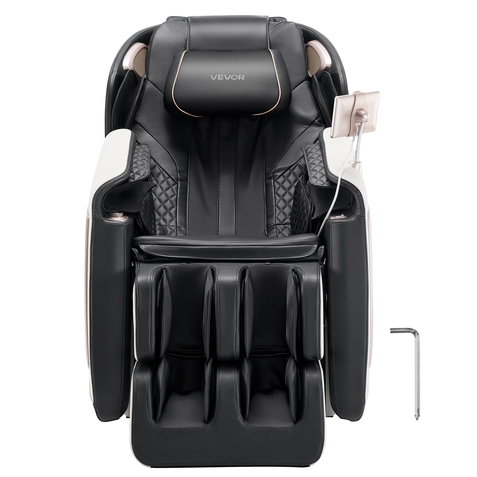 VEVOR Fauteuil de Massage avec Rail SL, Fauteuil Relaxation Massage 3D inclinable, zéro gravité, 18 Modes automatiques, Chauffant, avec pédale rétractable, 36 airbags, écran LCD, Boutons d'accoudoir