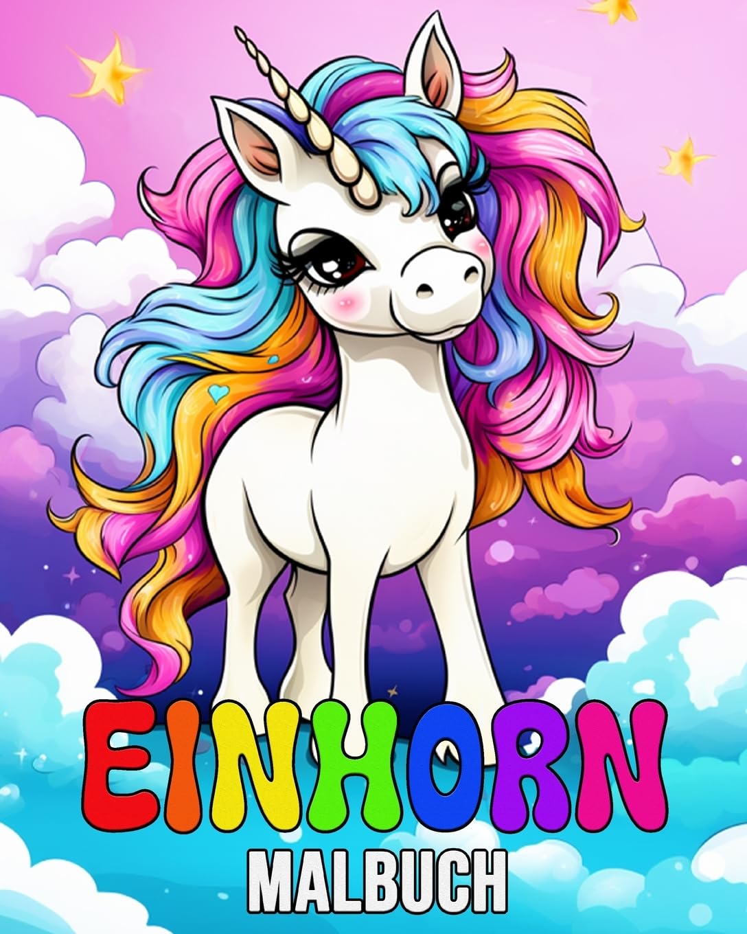 Einhorn Malbuch: 50 niedliche Bilder zum Ausmalen für Kinder