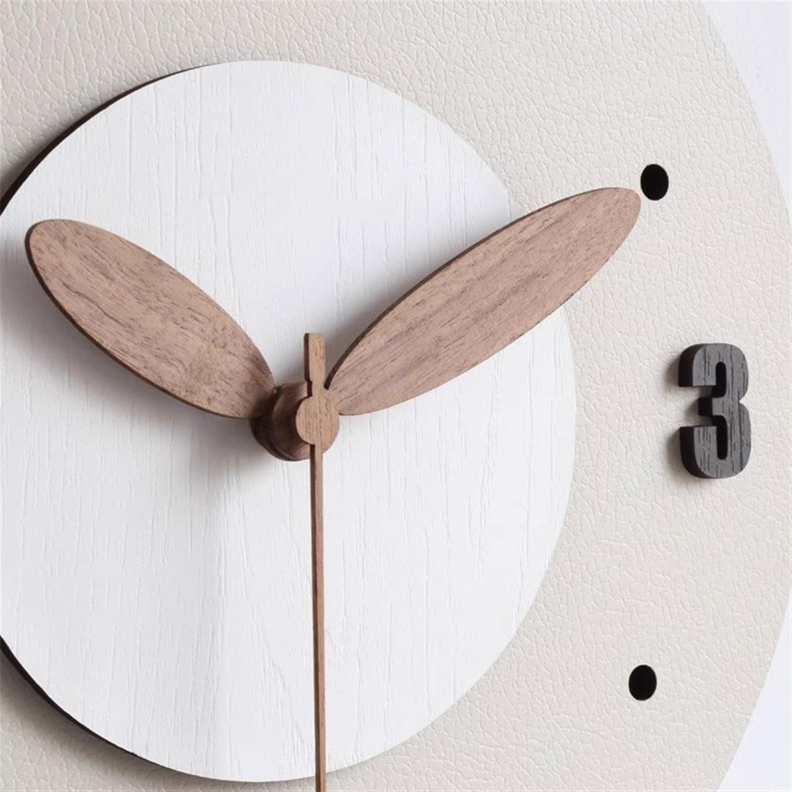 Reloj Cocina Reloj de Pared silencioso Color Crema Simple for Sala Estar sin Perforaciones(Medio)