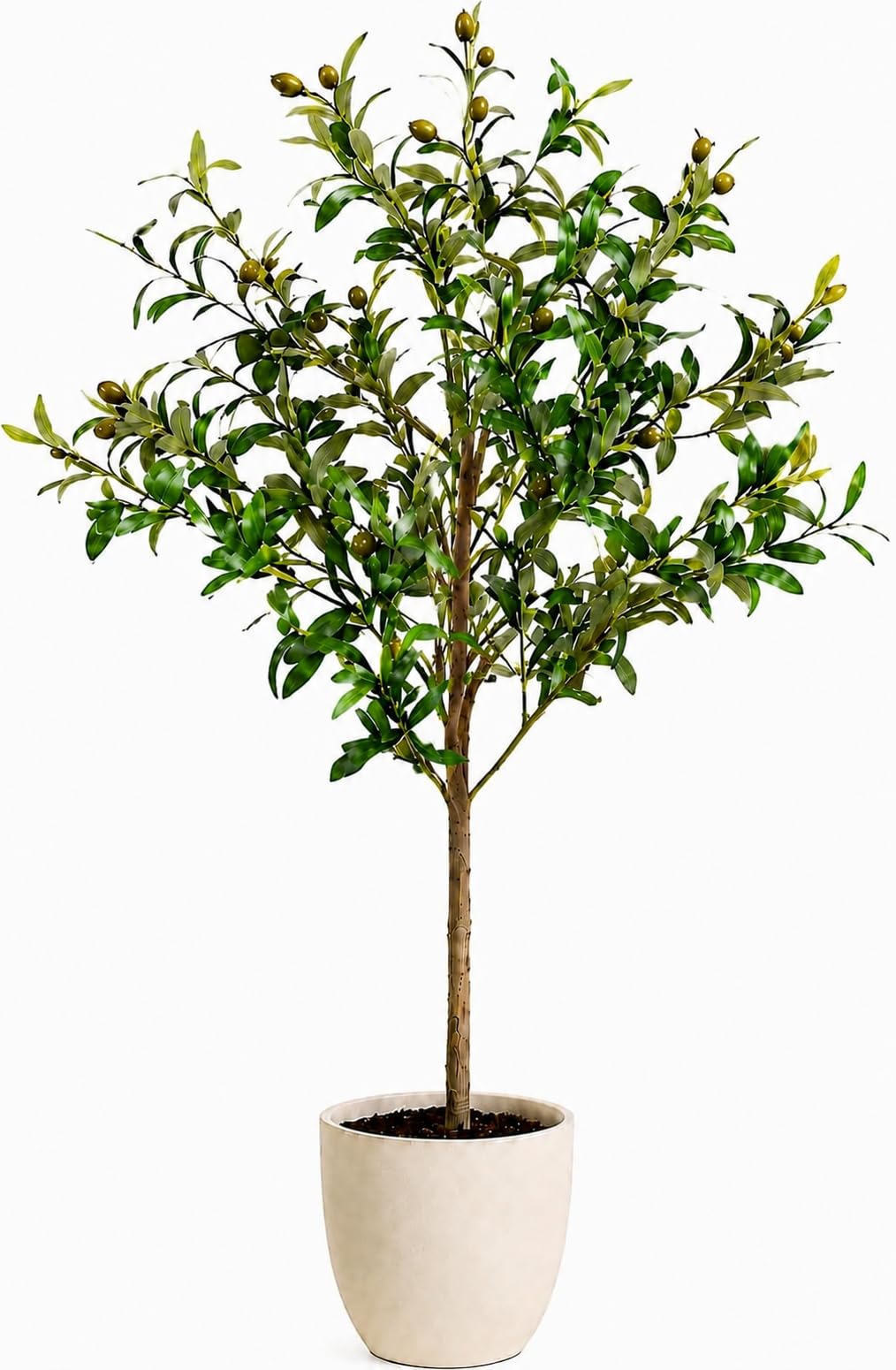 Olivier artificiel edihome 120cm, l'arbre décoratif sans entretien pour salon ombragé