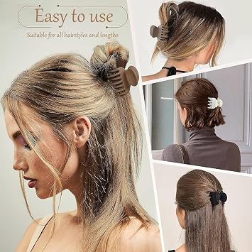 8 Pack Double Row Teeth Small Hair Claw Clips 1.6 Matte Hair Clips for Women Cute Claw Clips Set for Thin Hair Mini Accessories for Girls