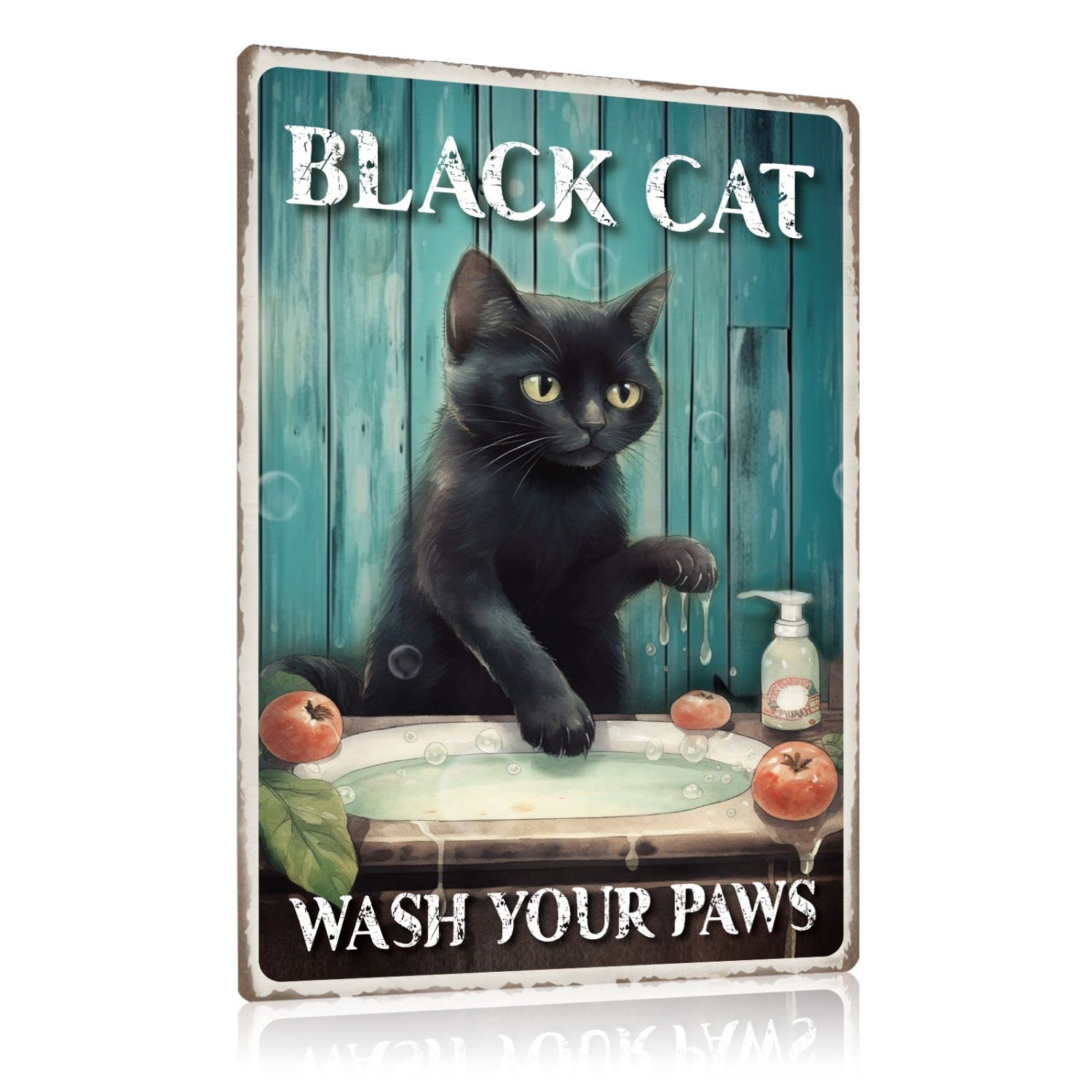 Retro Blechschild „Katzenregeln“ – 20x30 Cm, Witziger Spruch, Vintage Design, Perfekt Zum Verschenken