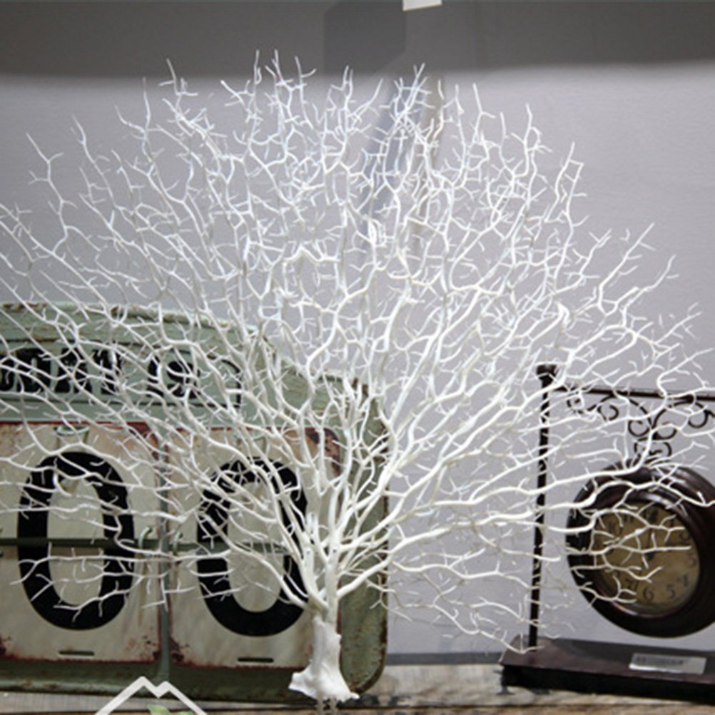 Plante Artificielle de pour décoration d'aquarium (Blanc)