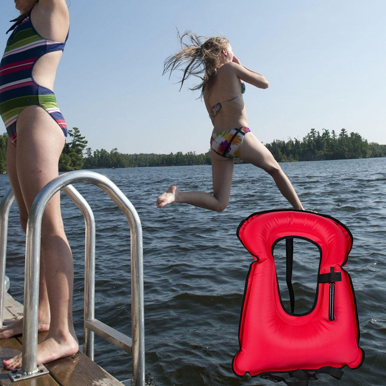 Gilet da snorkeling - Unità abitativa per sintetici gonfiabile e resistente Snorkel Life | per uomini e donne regolabili, forniture per la da diporto, carico massimo, 220 libbre, lib