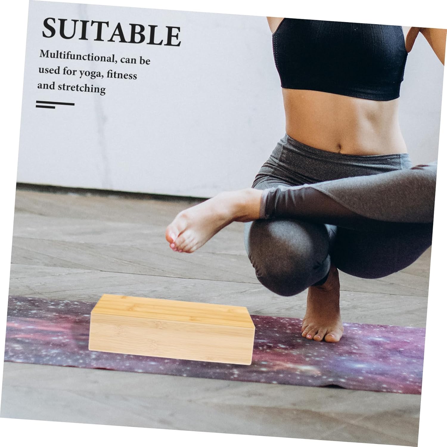 ibasenice Natural Yoga Block Portable Exercise Brick for Stability and Support for Yoga Practitioners and Dancers Non- Design for Home and Gym Use