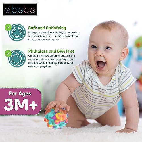 Miniatura 2 de Juguete redondo de silicona para la ansiedad  Juguete reutilizable para bebés y niños pequeños  Juguete sensorial multicolor para el desarrollo