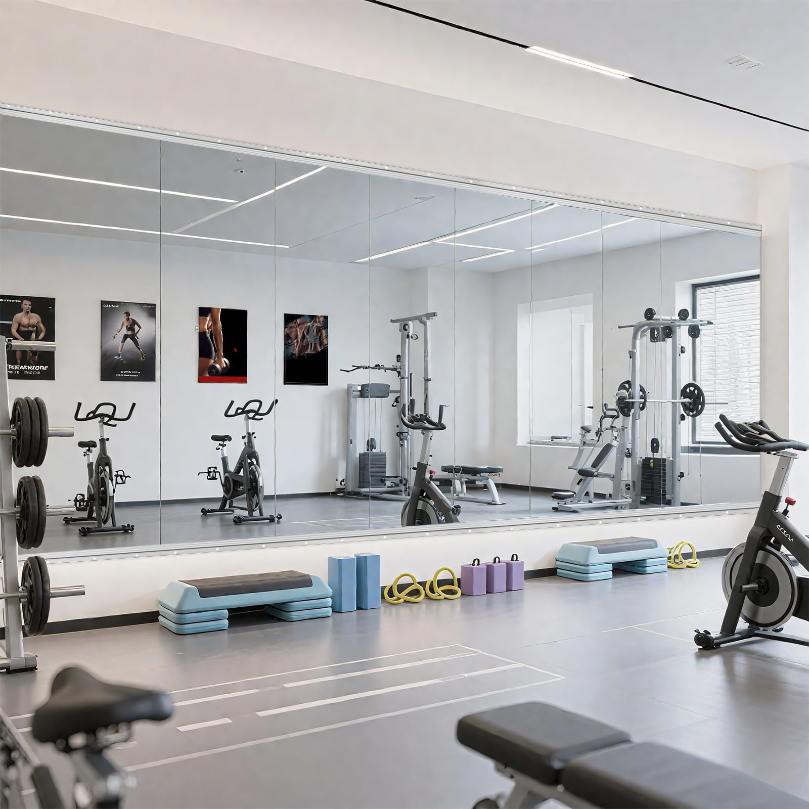 2 Stück,122x61cm Spiegel für Zuhause,Fitnessstudio,groß | gehärtetes Glas,Wandmontage,Ganzkörperspiegel für Garage,Tanzstudio,Dekoration,Yoga,Schlafzimmer,Badezimmer
