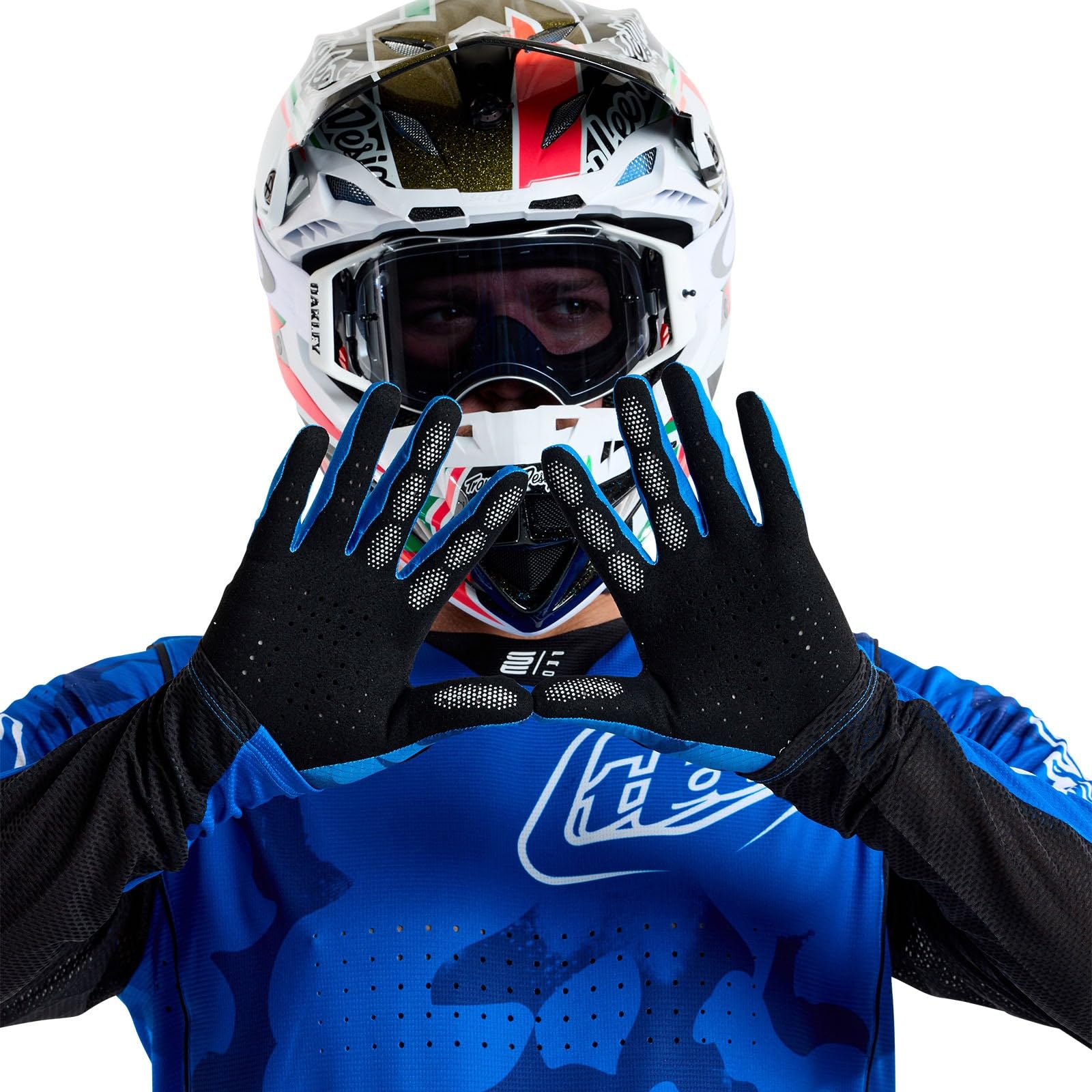 Troy Lee Designs Air Handschuh, Blotted, Bright Blue, L, 446172004 Auto & Motorrad